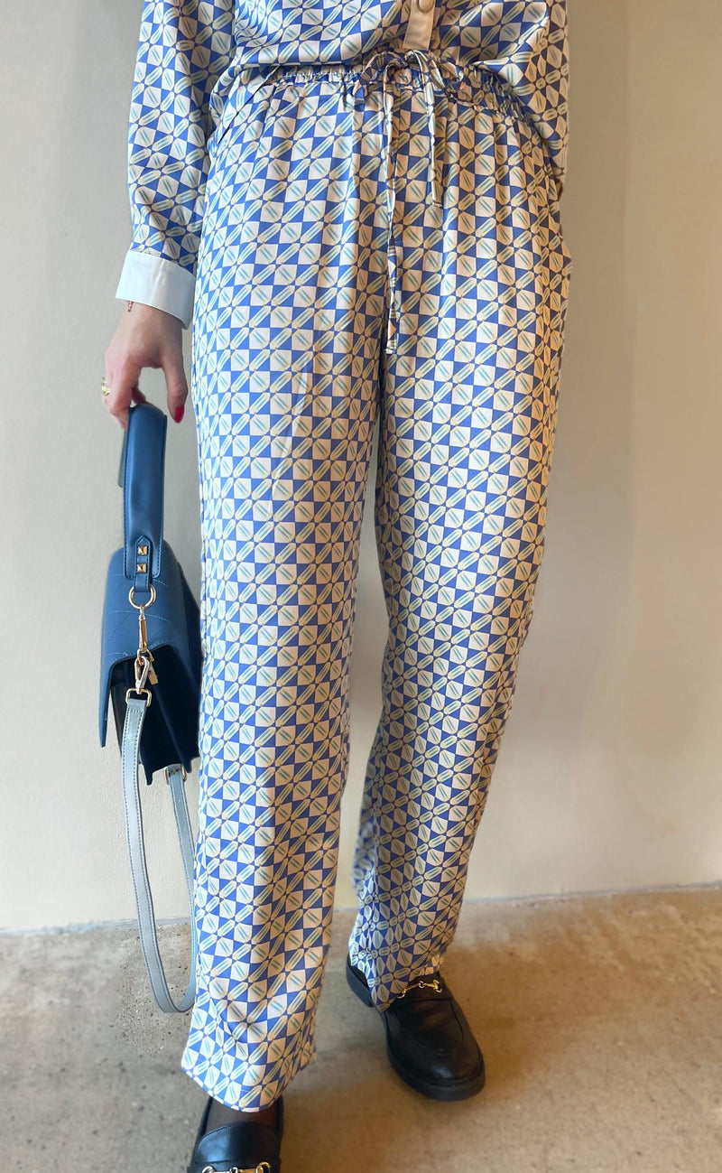 INA Copenhagen Bukser - Ida - Graphic Blue