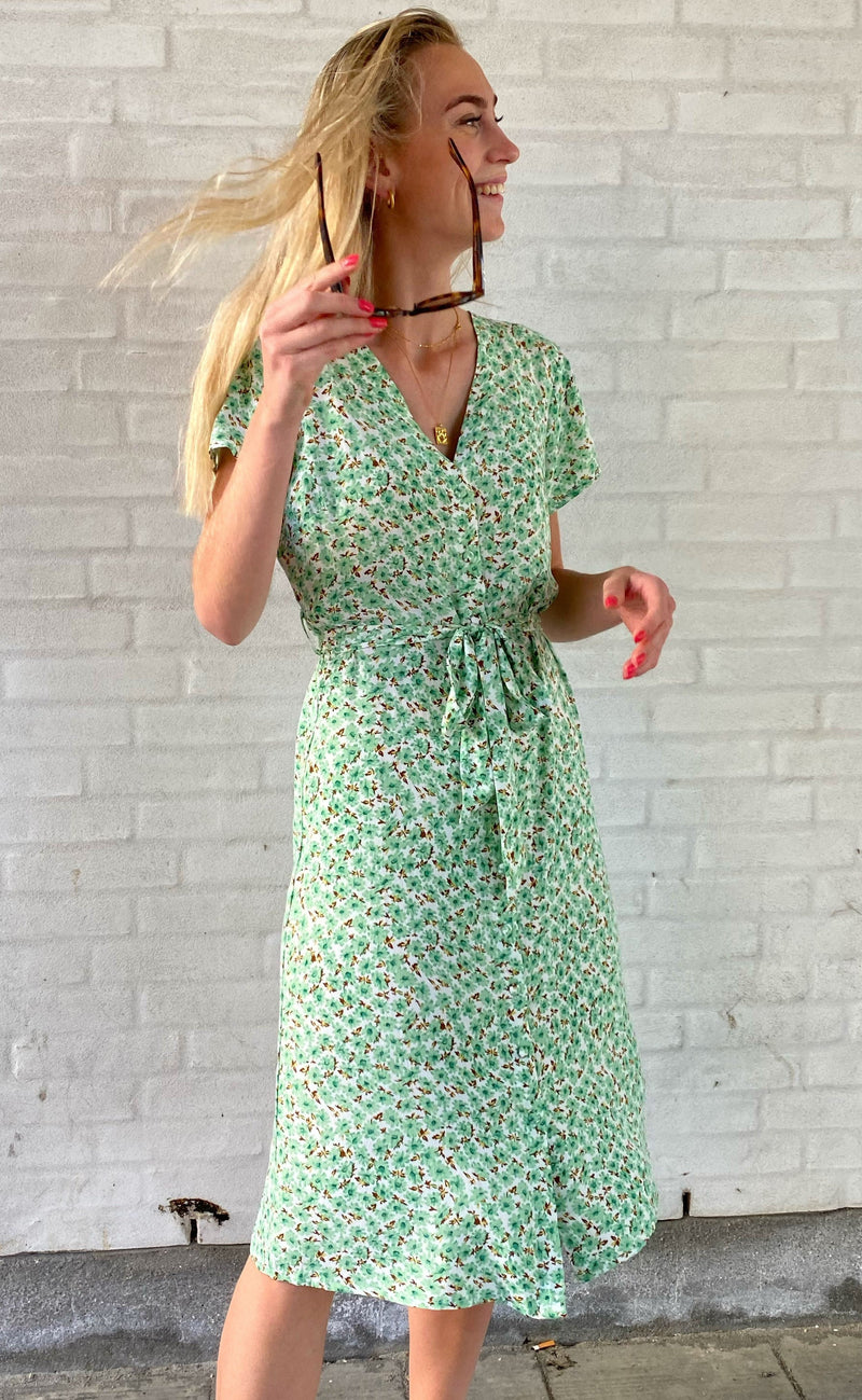 INA Copenhagen Kjole - Astrid - Mint Green Flower