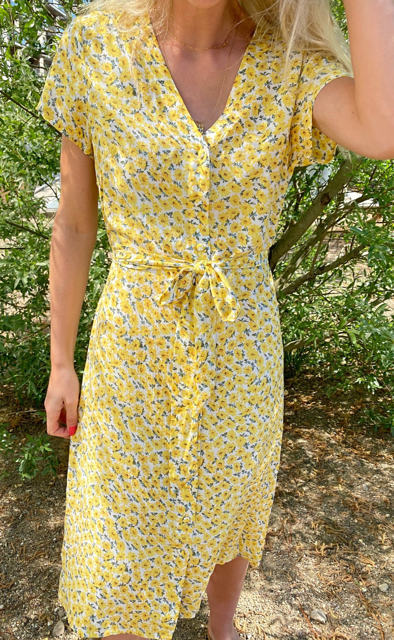 INA Copenhagen Kjole - Astrid - Yellow Flower