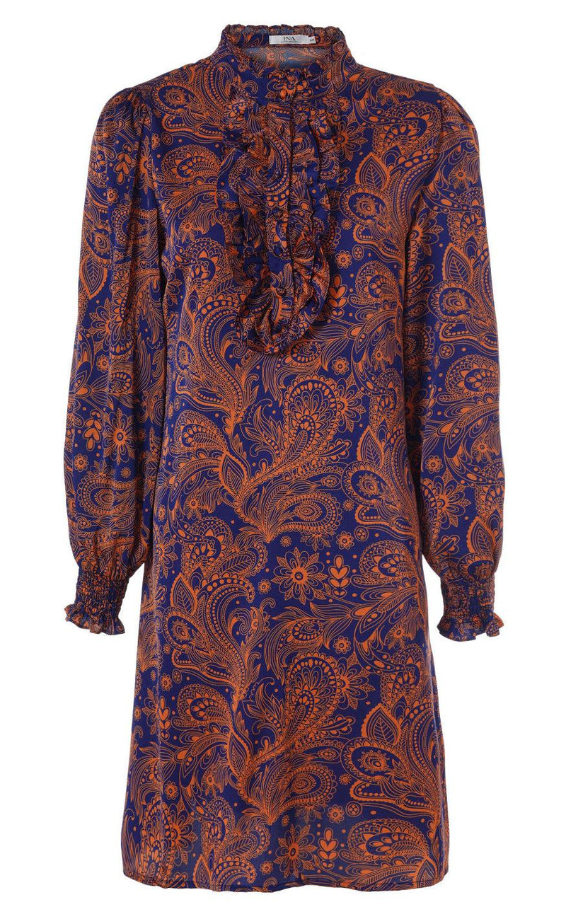 INA Copenhagen Kjole - Cilla - Navy/Orange