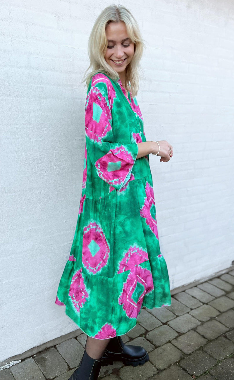 INA Copenhagen Kjole - Gry - Green/Pink