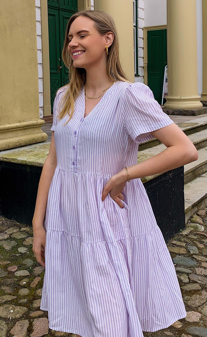 INA Copenhagen Kjole - Kia - Purple Stripe