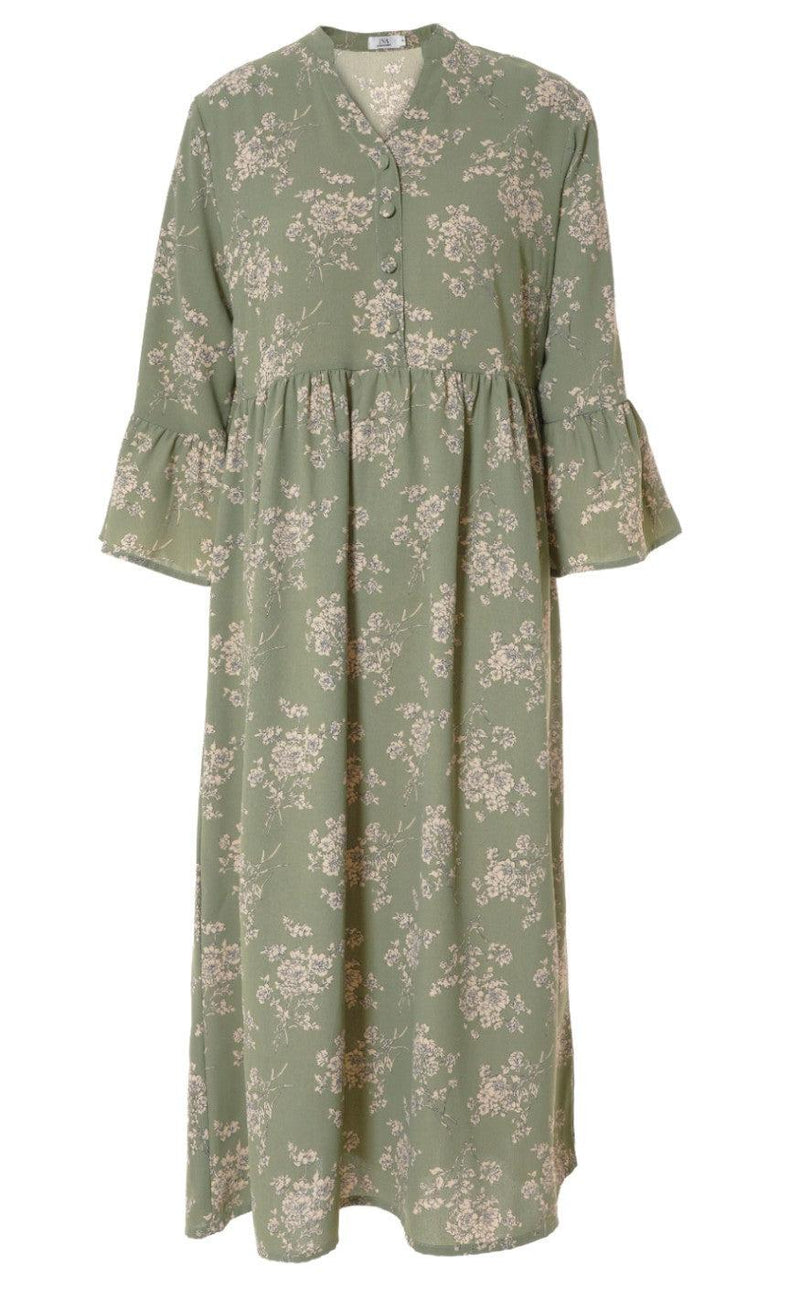 INA Copenhagen Kjole - Malina - Green Flower
