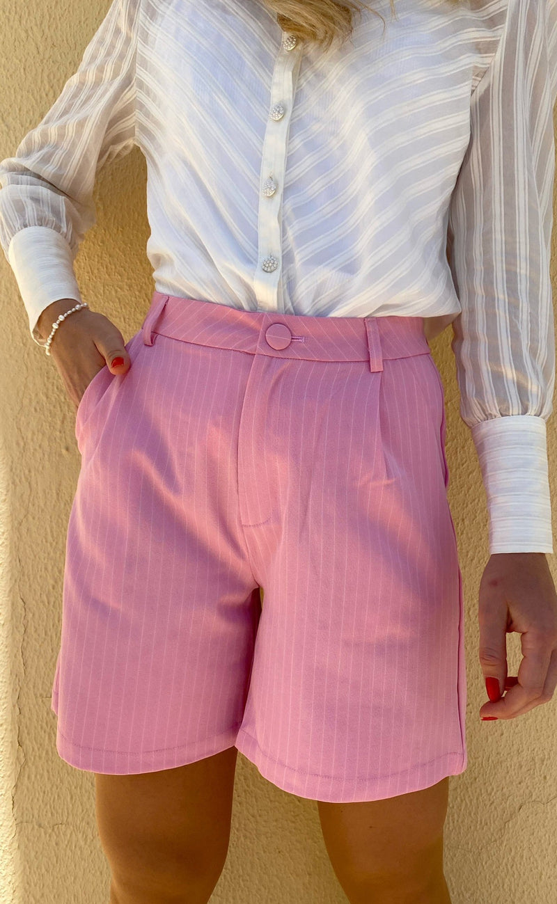 INA Copenhagen Shorts - Mai - Pink Pinstripe