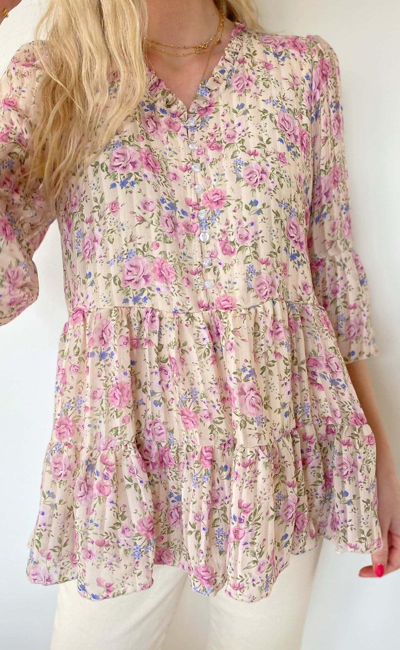 INA Copenhagen Top - Isabella - Rose Flower