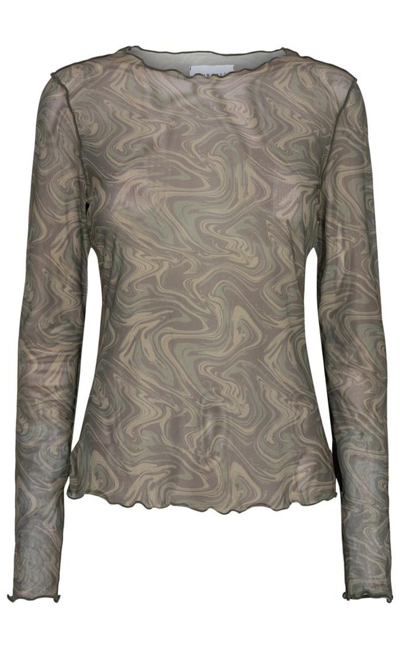 Liberte Bluse - Mesh - Army Twist