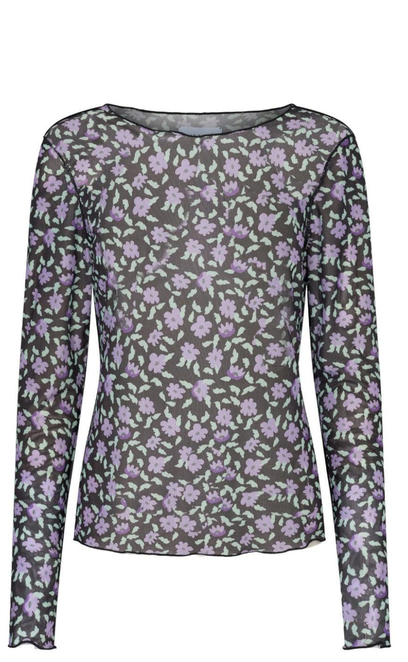 Liberte Bluse - Mesh - Mint Purple Flower