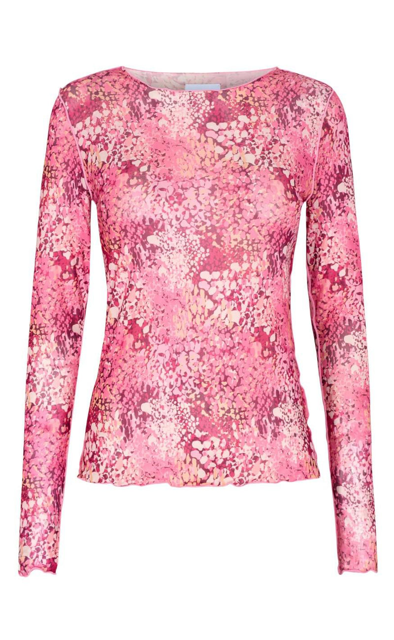 Liberte Bluse - Mesh - Pink Abstract Dots