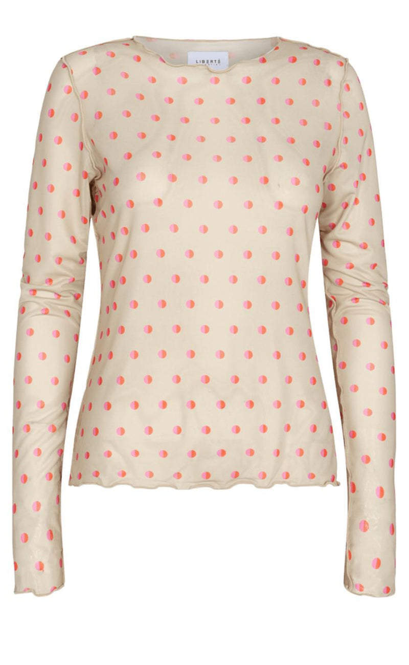 Liberte Bluse - Mesh - Pink Orange Sand Dot