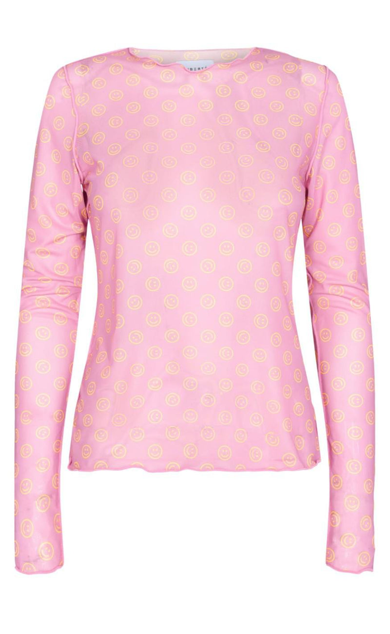 Liberte Bluse - Mesh - Yellow Pink Smiley