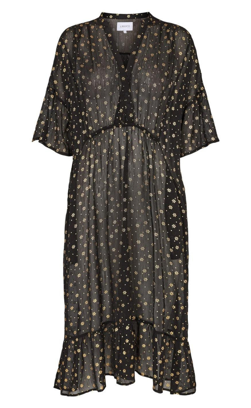 Liberte Kjole - Karoline - Black Gold Flower