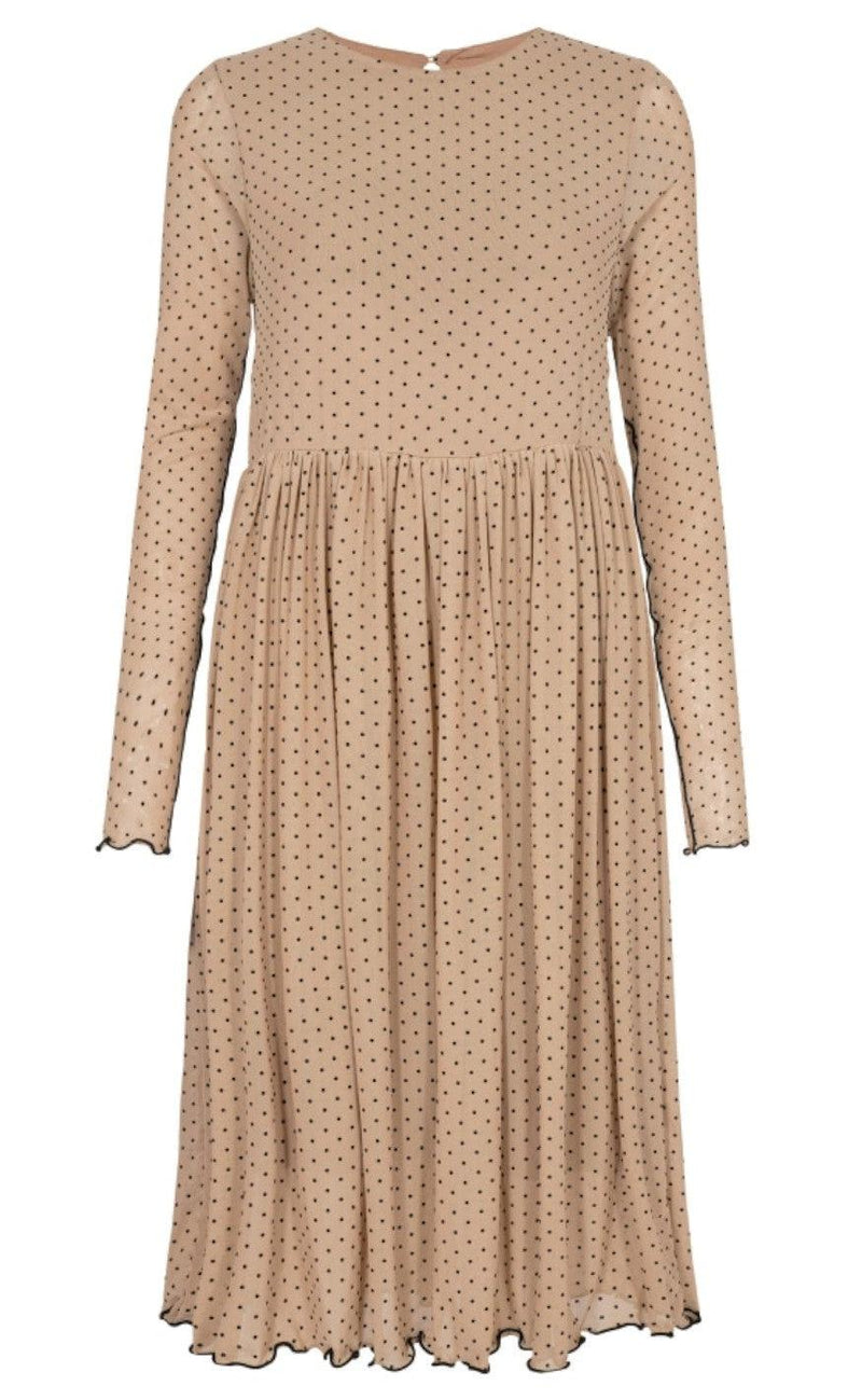 Liberte Kjole - Mesh - Nude Black Dot