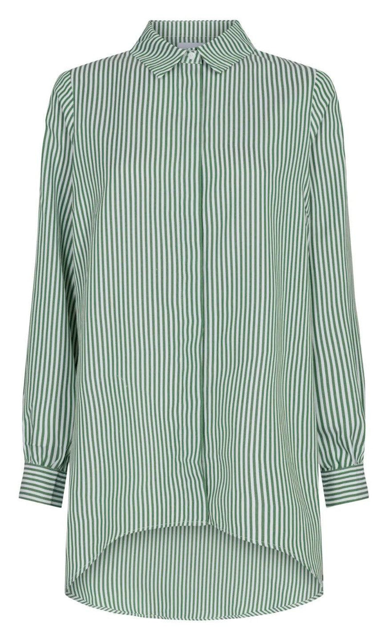 Liberte Skjorte - Ulrikke Long - Green Stripe
