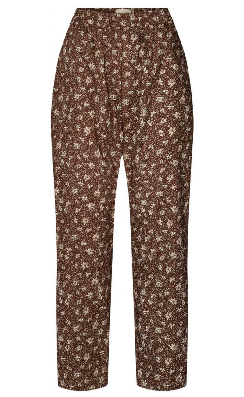 Lollys Laundry Bukser - Bill - Flower Print brown