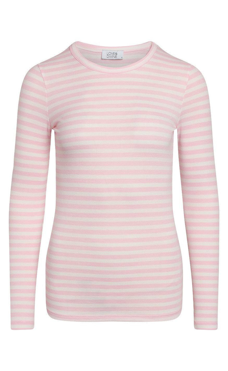 Love & Divine Bluse - Love657 - White / Pink Icing