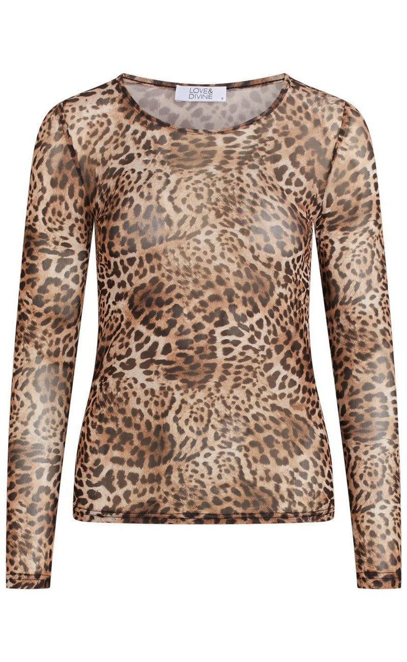 Love & Divine Bluse - Love660-2 - Brown Leo