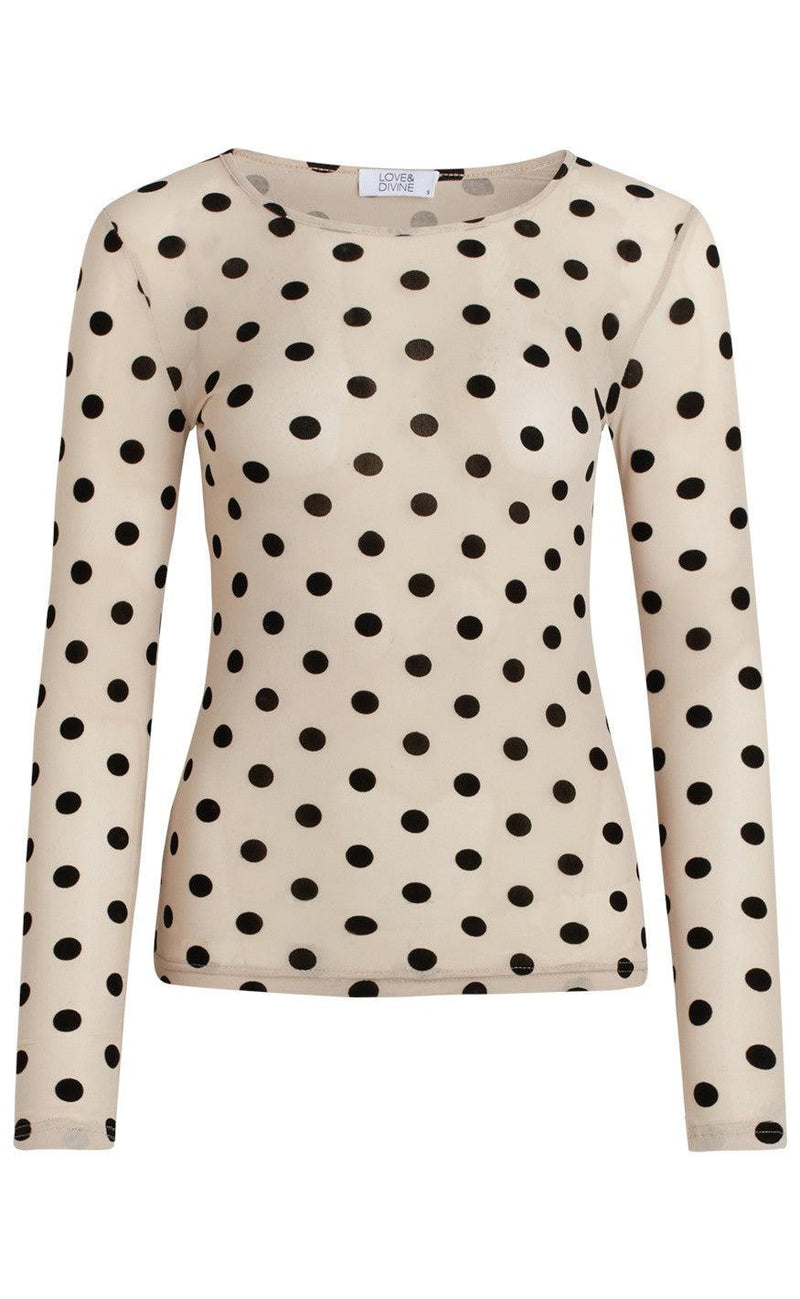 Love & Divine Bluse - Love660-5 - Dot Sand / Black