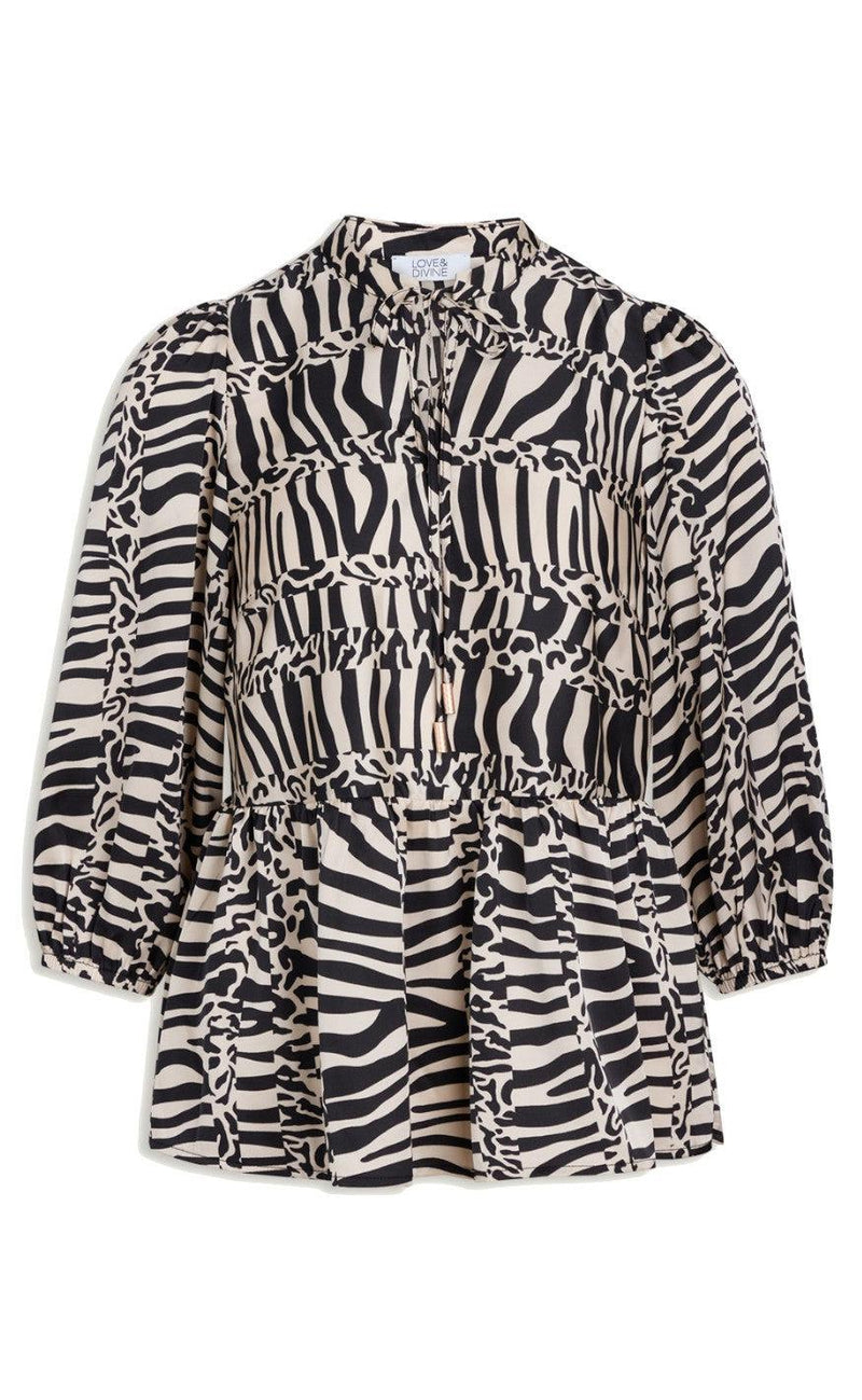 Love & Divine Bluse - Love916 - Graphic Zebra