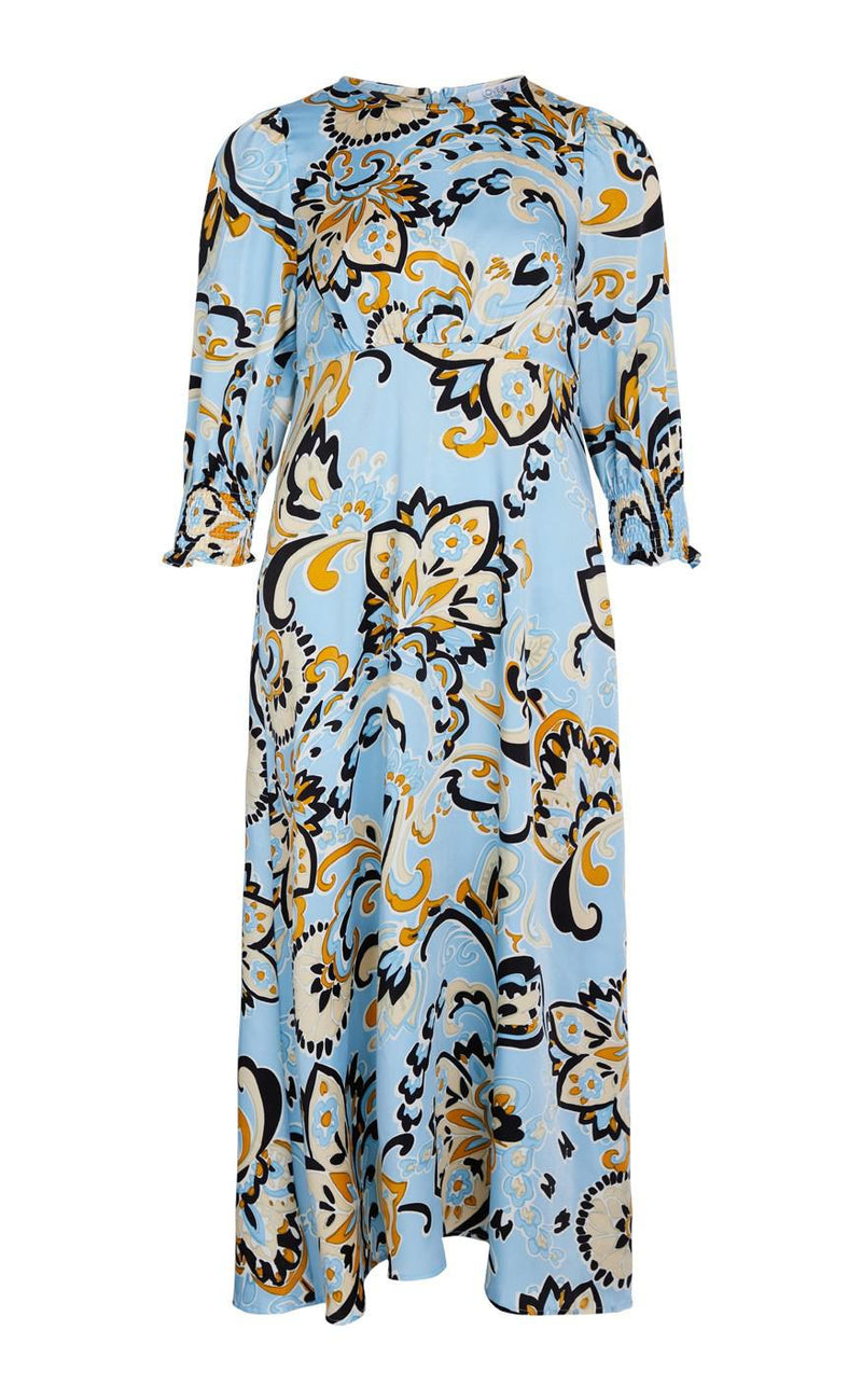 Love & Divine Kjole - Love814 - Light Blue Paisley