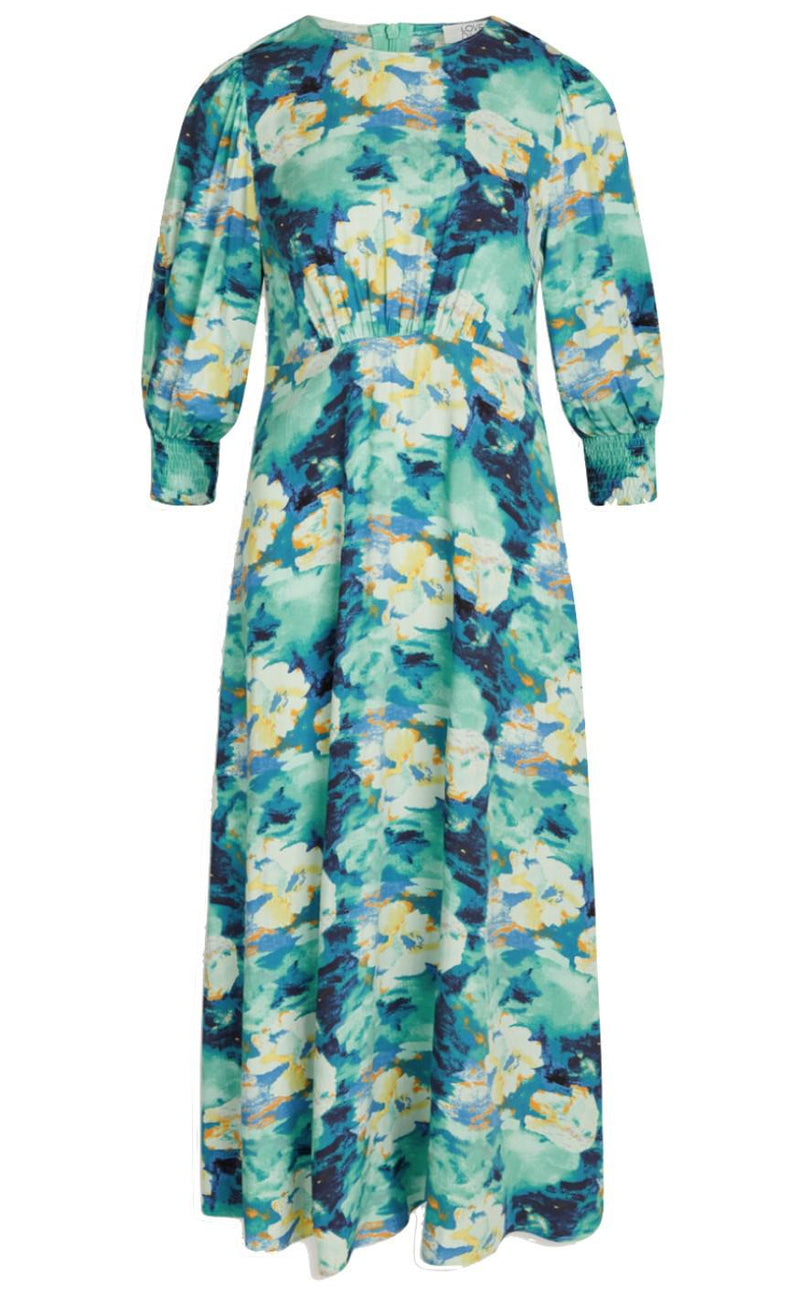 Love & Divine Kjole - Love914-4 - Green Waterprint