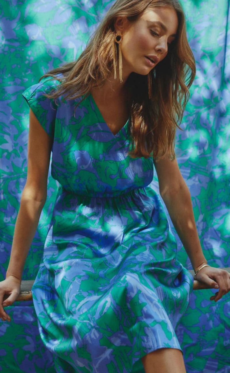 Love & Divine Kjole - Love920 - Green/Blue