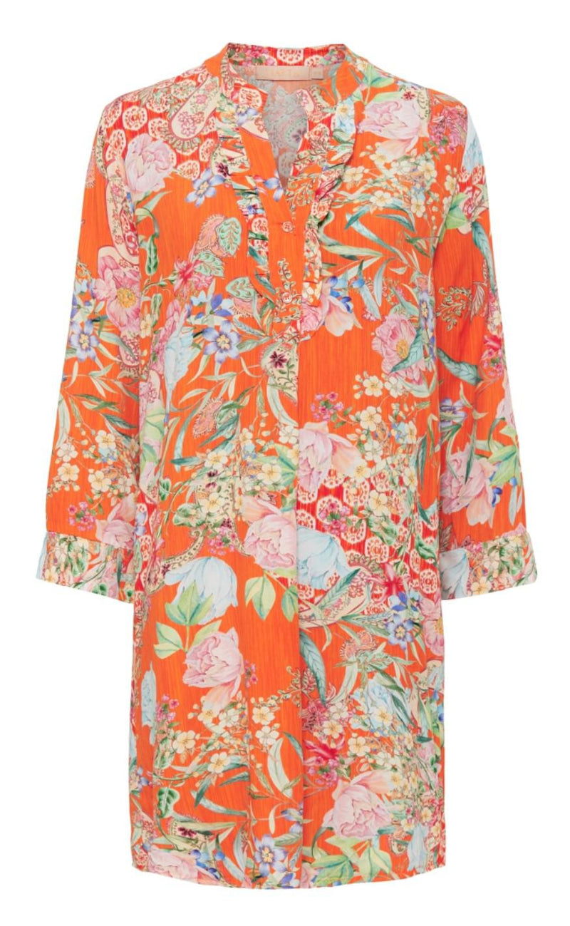 Marta Du Chateau Kjole - 2604B - Orange Print