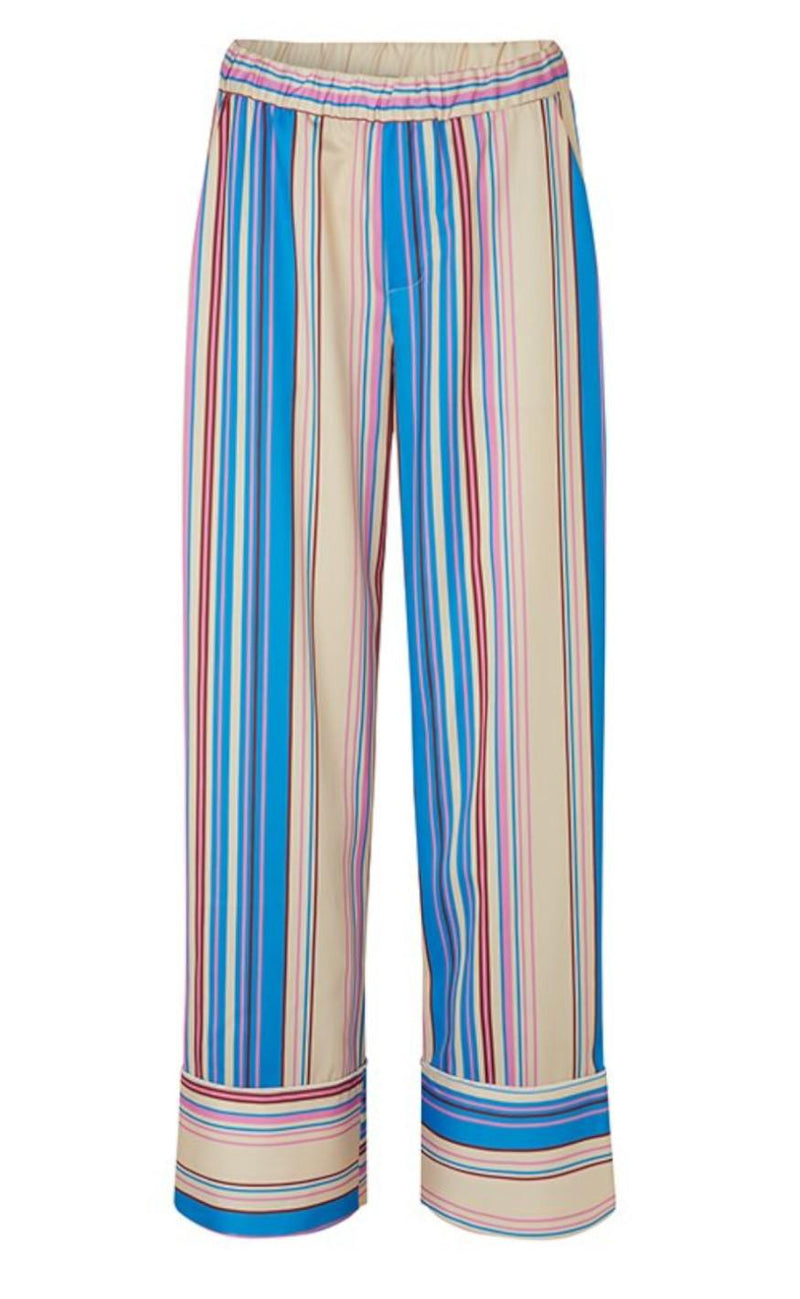 MbyM Bukser - Najila - Pink Blue Stripe