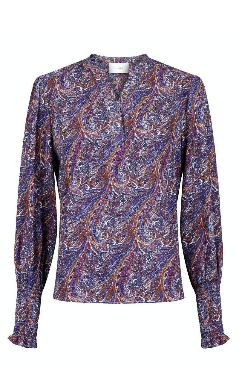 Neo Noir Bluse - Landa Paisley Dream Blouse - Dusty Blue