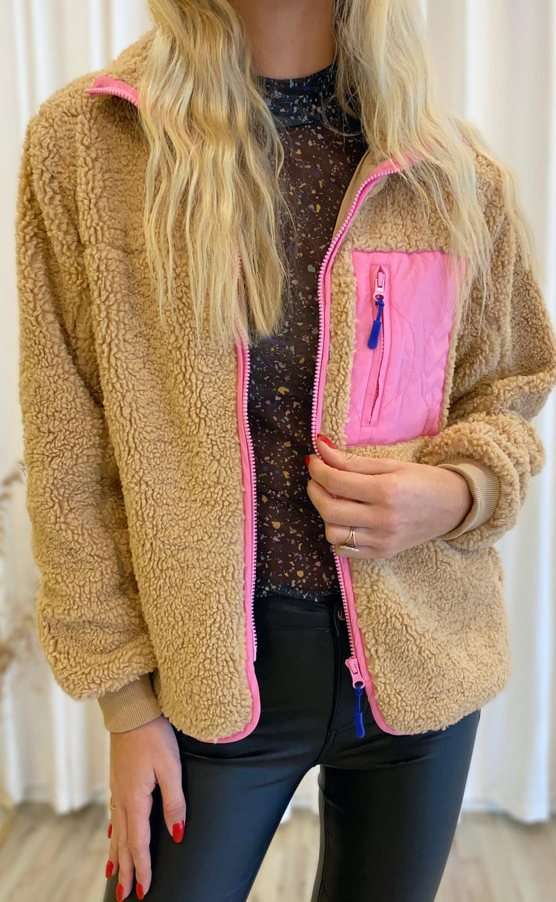 Neo Noir Jakke - Eagle Teddy - Pink