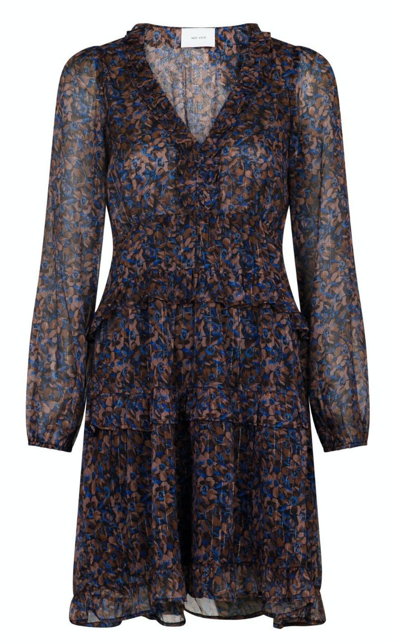 Neo Noir Kjole - Viddi Dark Blossom - Blue