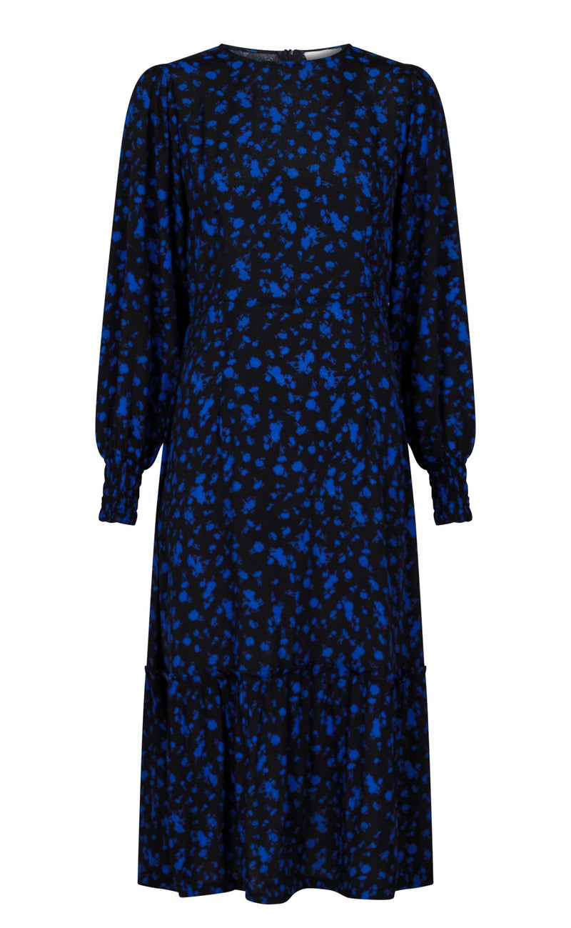 Neo Noir Kjole - Vika Shade - Blue Flower