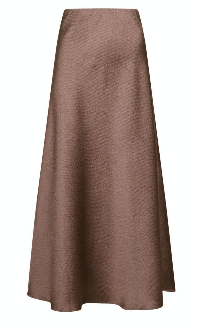 Neo Noir Nederdel - Bovary Crepe Satin - Dusty Brown