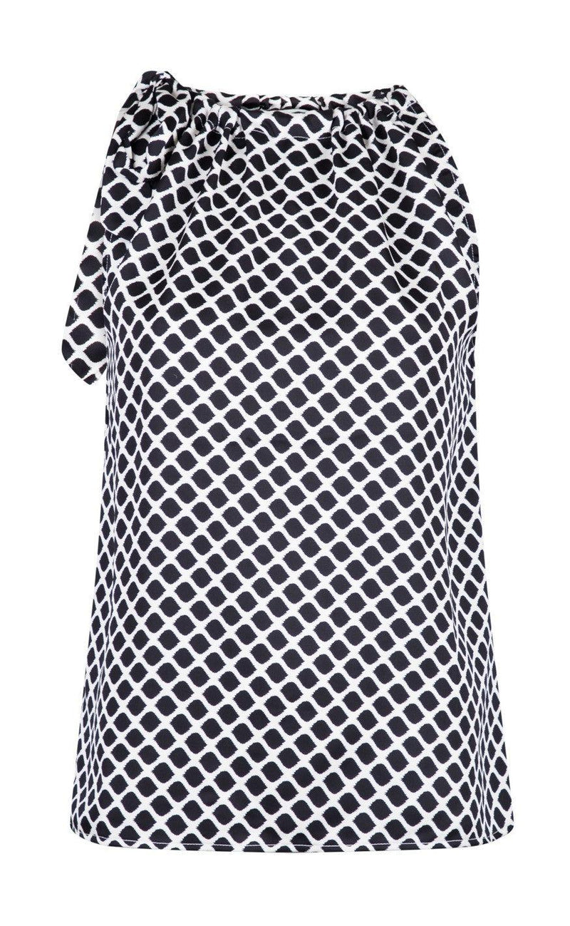Neo Noir Top - Linea Bubble Graphic - Black
