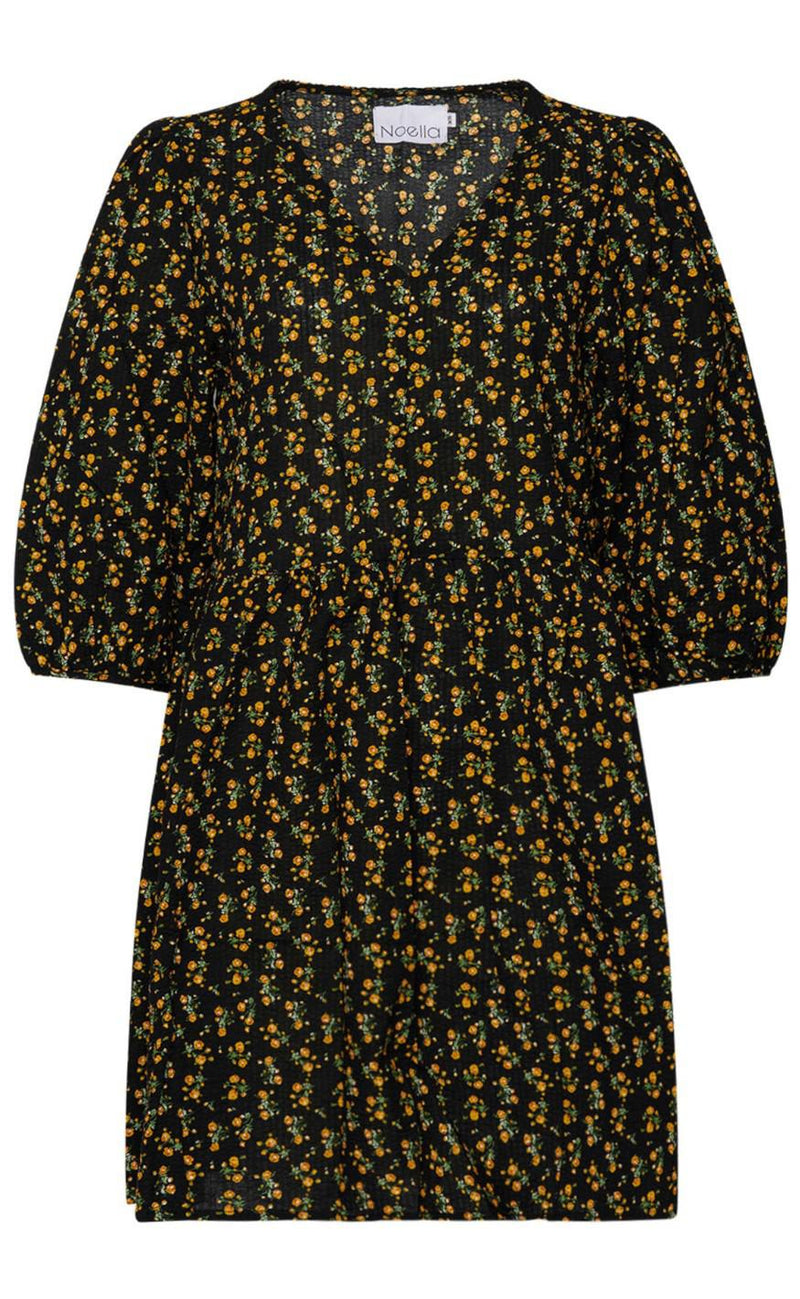 Noella Kjole - Farris - Black/Yellow Flower