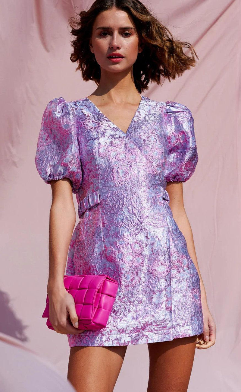 Noella Kjole - Neva Belt - Lilac Jacquard