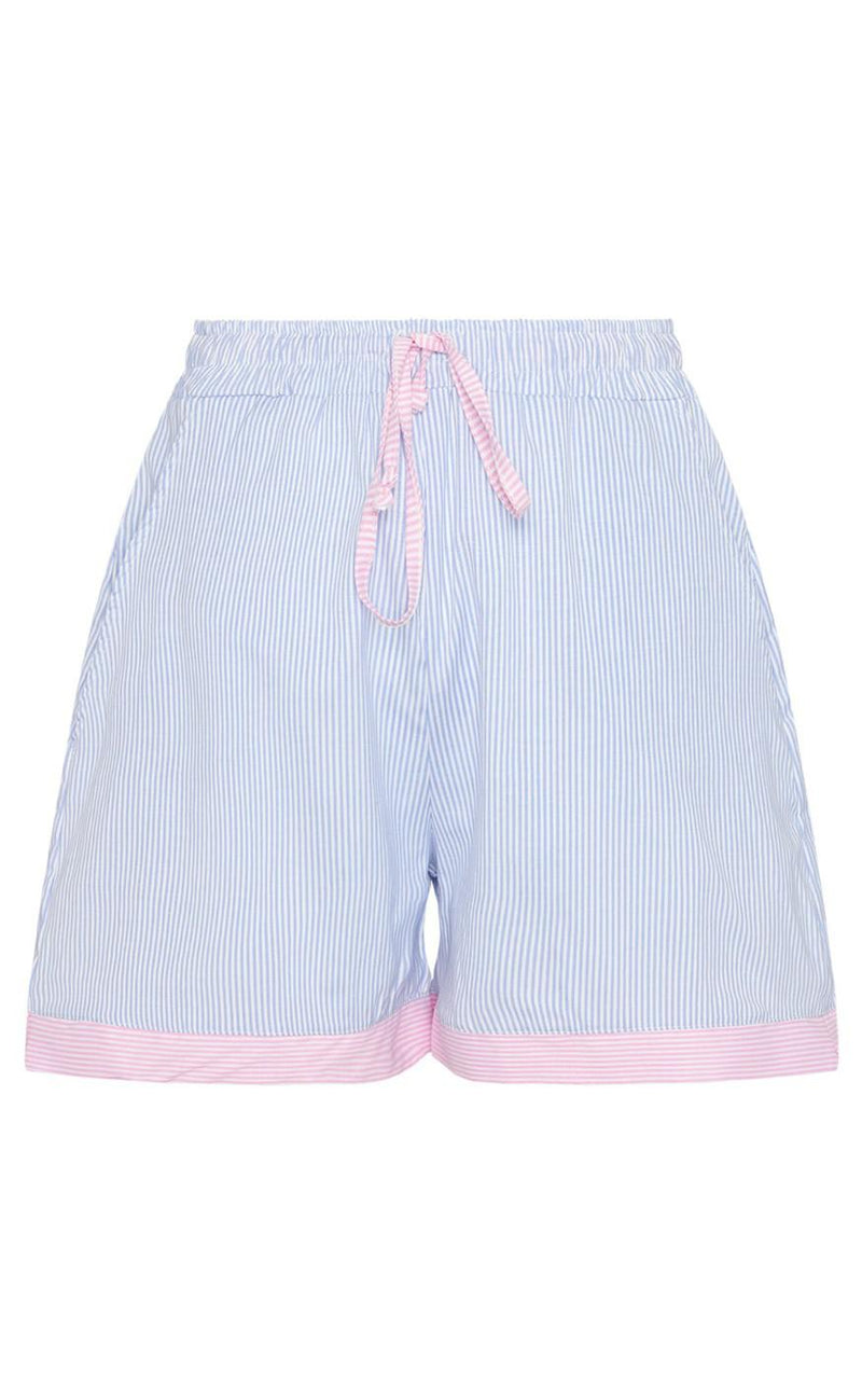 Noella Shorts - Ebony - Light Blue/Rose Mix