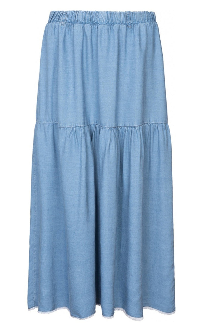 ONE TWO LUXZUZ KAMMA SKIRT FADED DENIM
