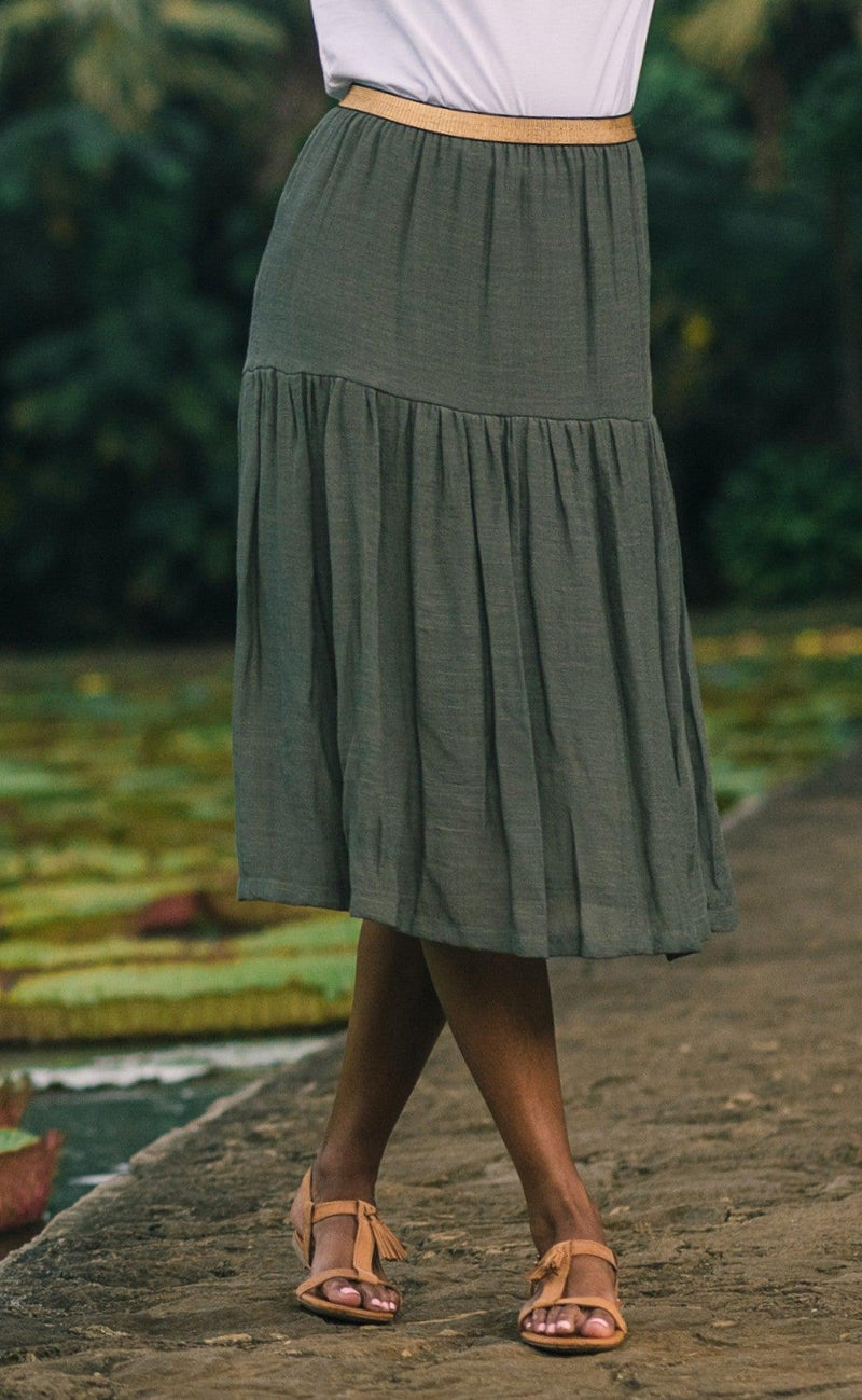 ONE TWO LUXZUZ KARITAS SKIRT OLIVO