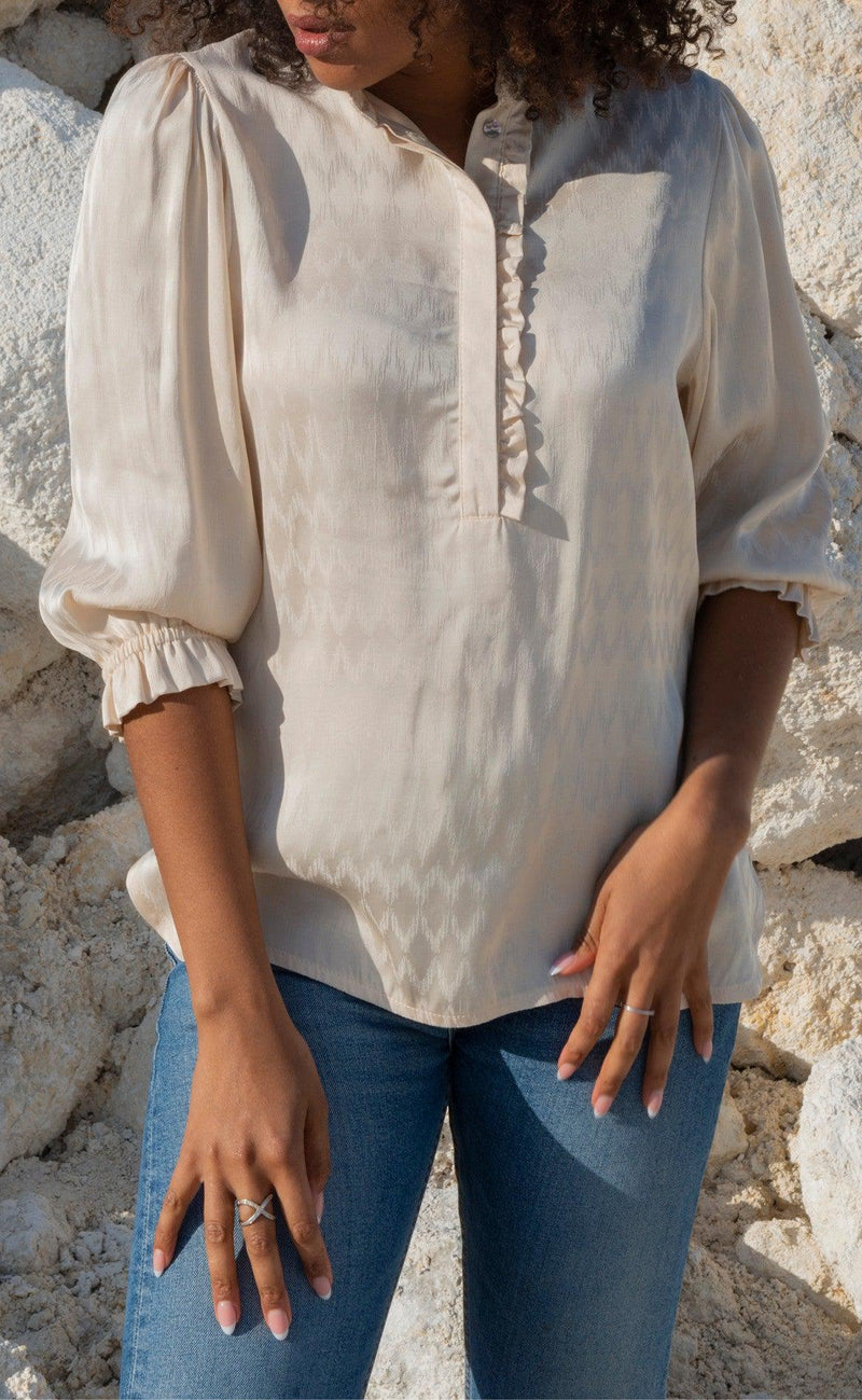 One Two Luxzuz Bluse - Daimi - Sandshell