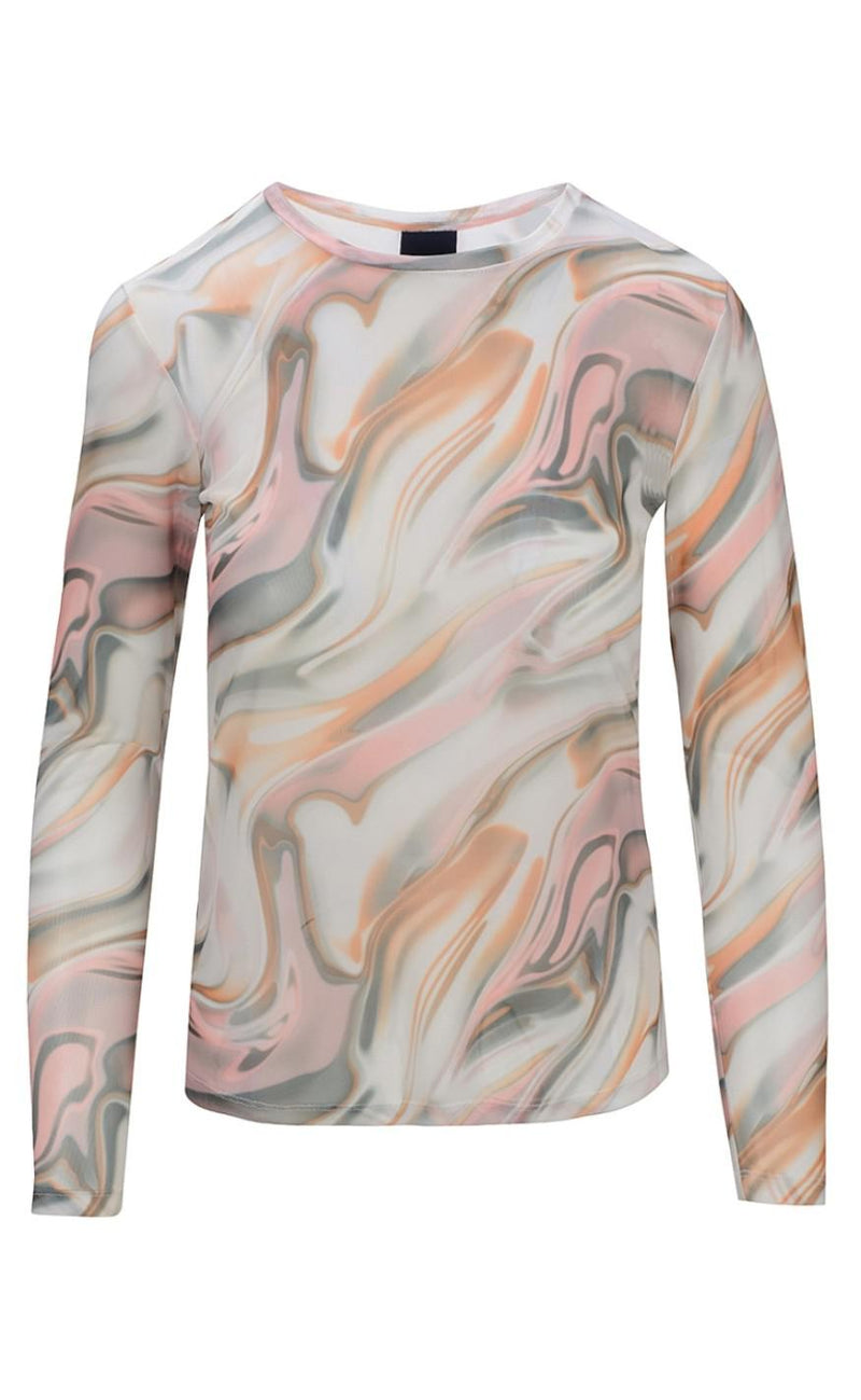 One Two Luxzuz Bluse - Sibey Mesh - Oasis