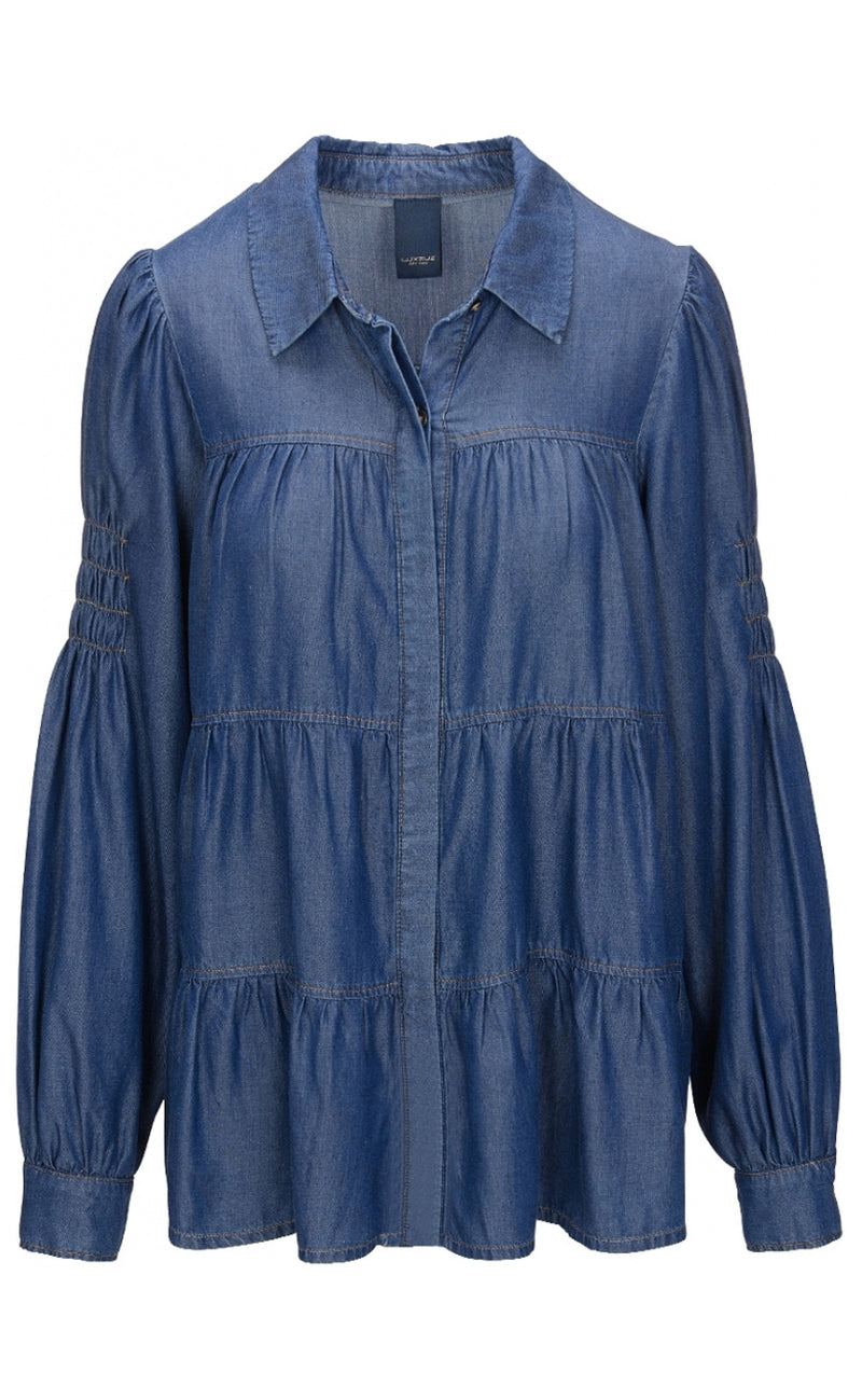 One Two Luxzuz Shirt - Loulou - Blue Jeans