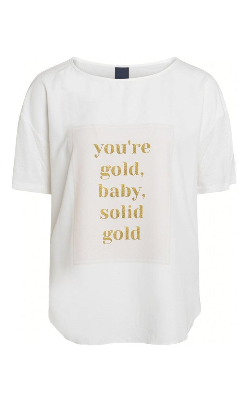 One Two Luxzuz T-shirt - Adina - Gold