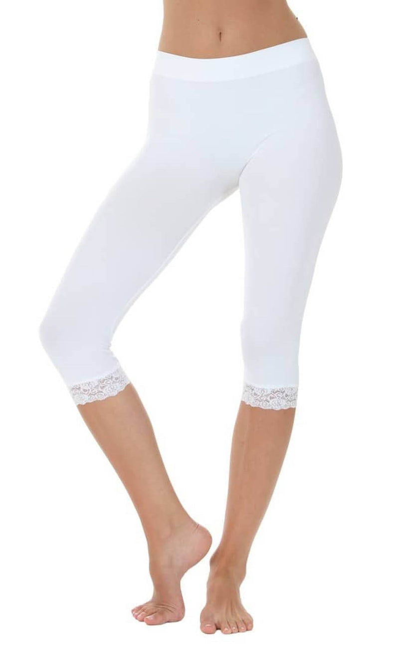 TIM & SIMONSEN LEGGINGS W. LACE WHITE