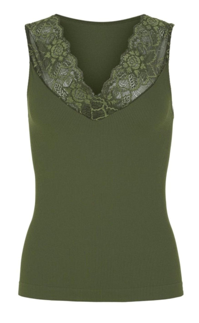 Tim & Simonsen Top - Belen V-Lace - Army
