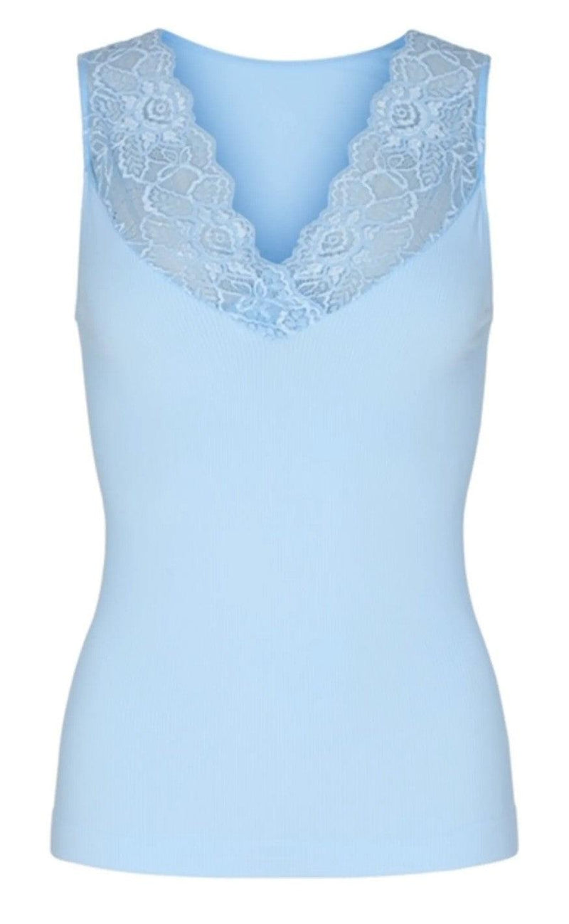 Tim & Simonsen Top - Belen V-Lace - Light blue