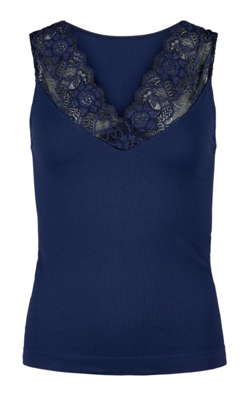 Tim & Simonsen Top - Belen V-Lace - Marine