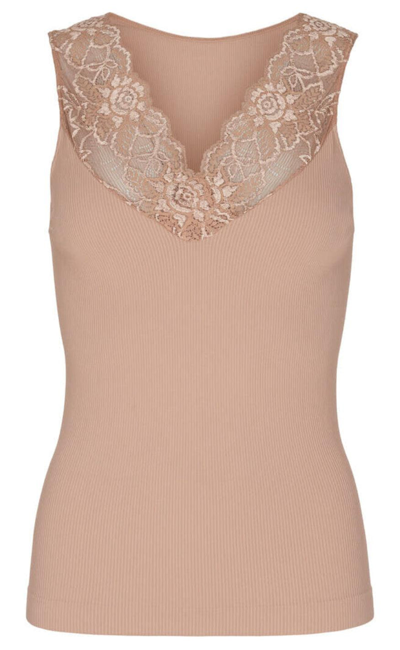Tim & Simonsen Top - Belen V-Lace - Nude