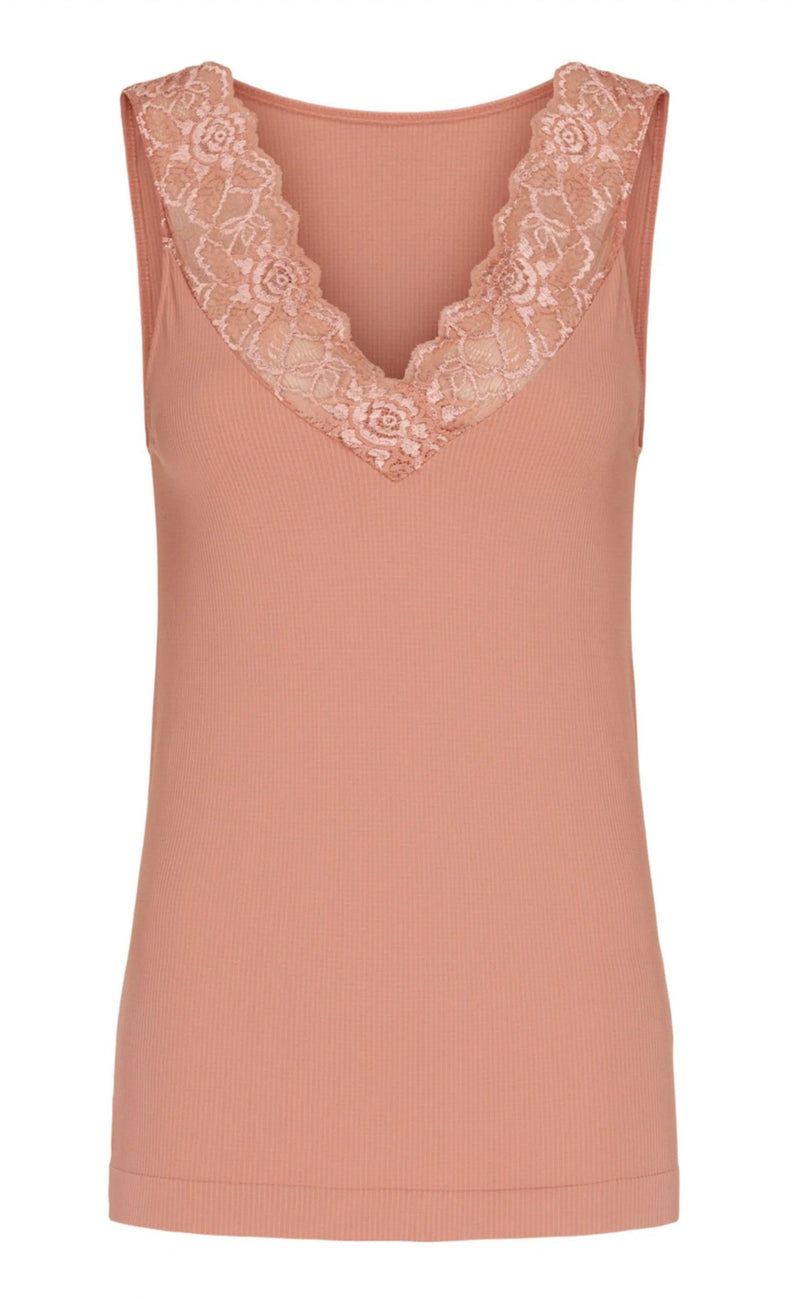 Tim & Simonsen Top - Belen V-Lace - Peach