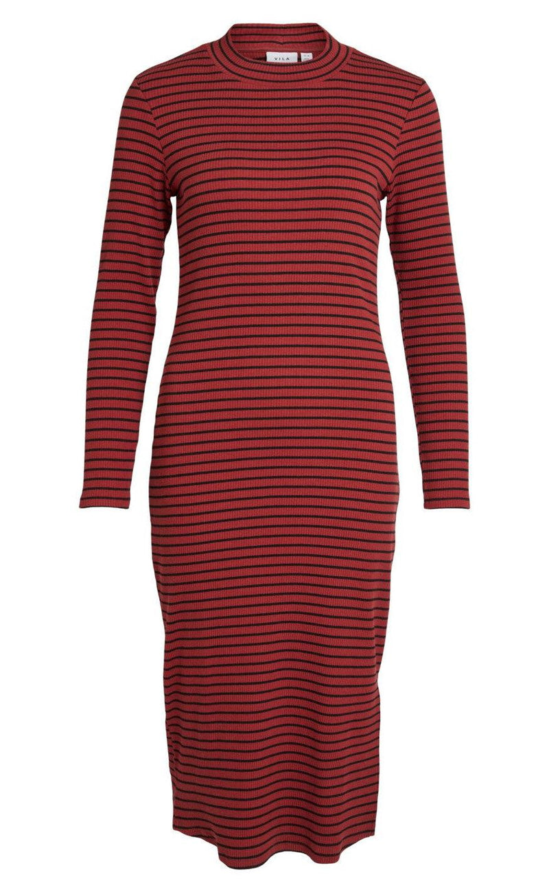 VILA Kjole - Balu - Fired Brick/Black