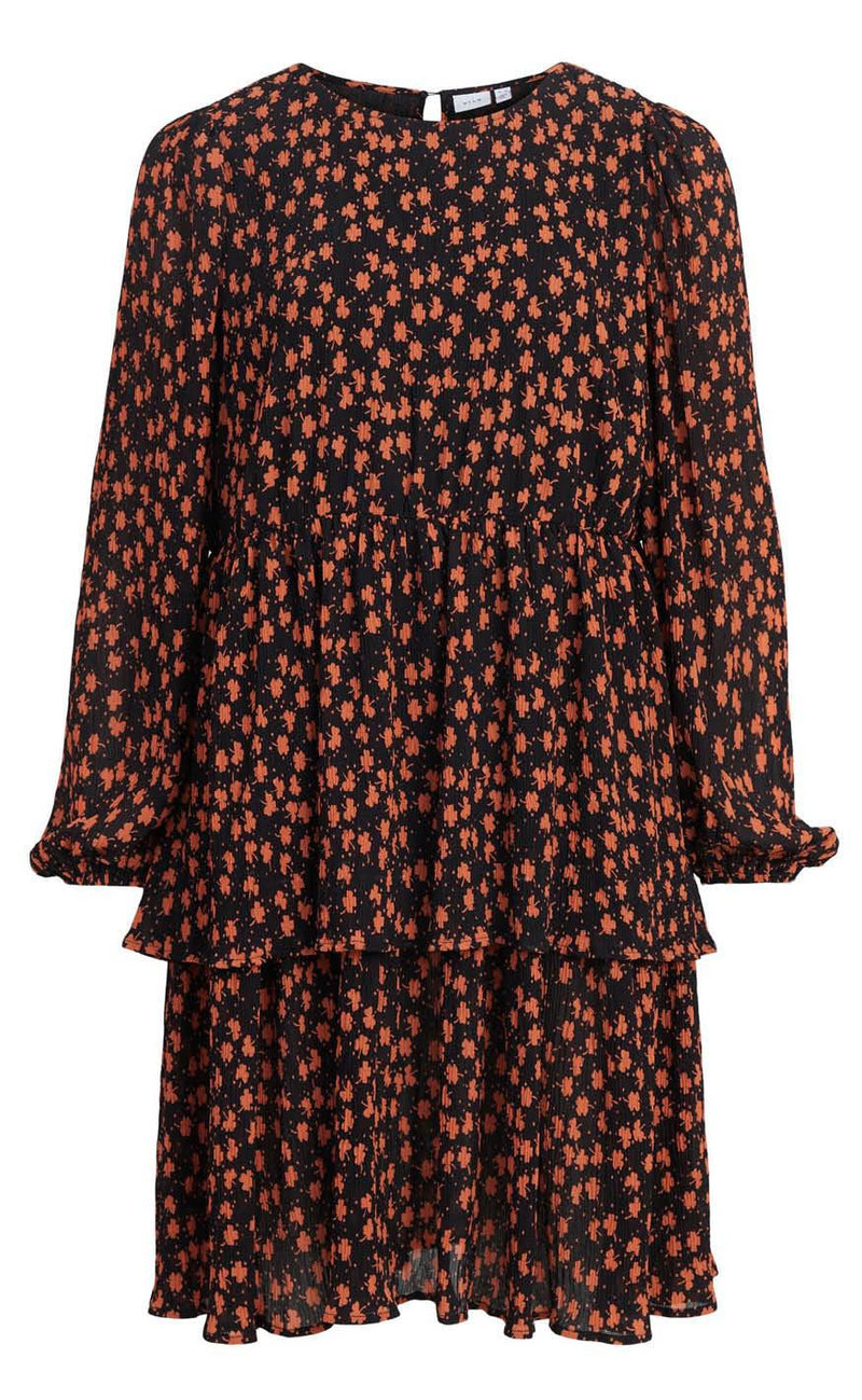 VILA Kjole - Suppa - Black/Orange